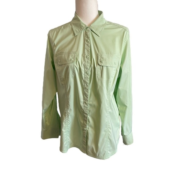 Eddie Bauer Ladies Mint Green Long Sleeves - Roll up - Size Large - Picture 2 of 13